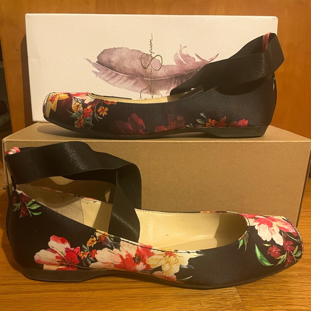 Jessica Simpson Mandalaye Ballet Flat in Black Blossom